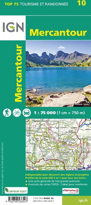 Carte tourisme Mercantour IGN Top 75