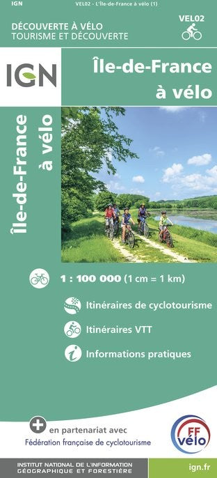 Carte vélo L'Ile de France à vélo IGN cyclotourisme