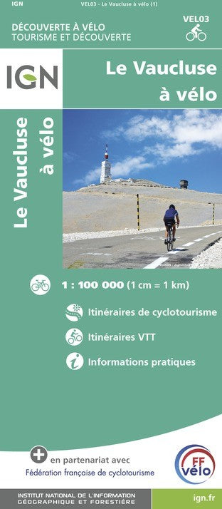 Carte vélo Vaucluse à Vélo IGN cyclotourisme