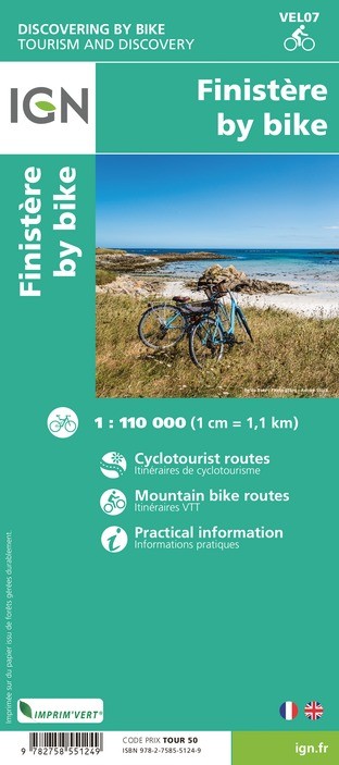 Carte vélo Finistère à Vélo IGN cyclotourisme