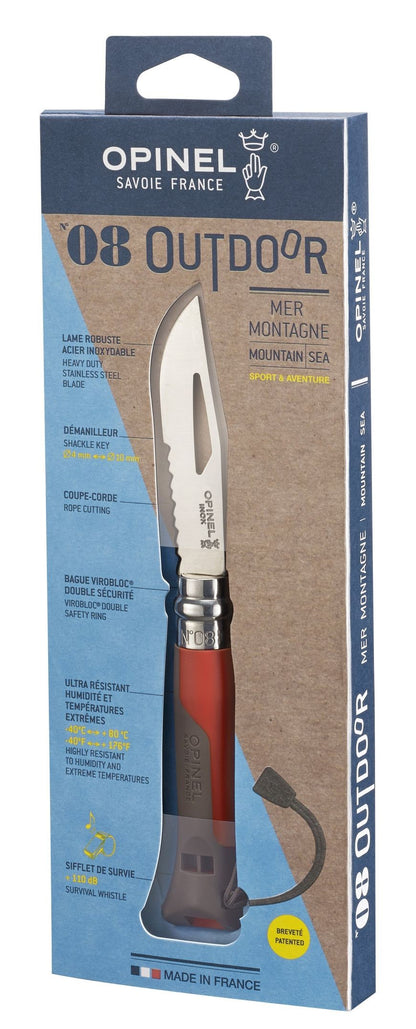 Opinel outdoor n° 8 avec manche terre/rouge