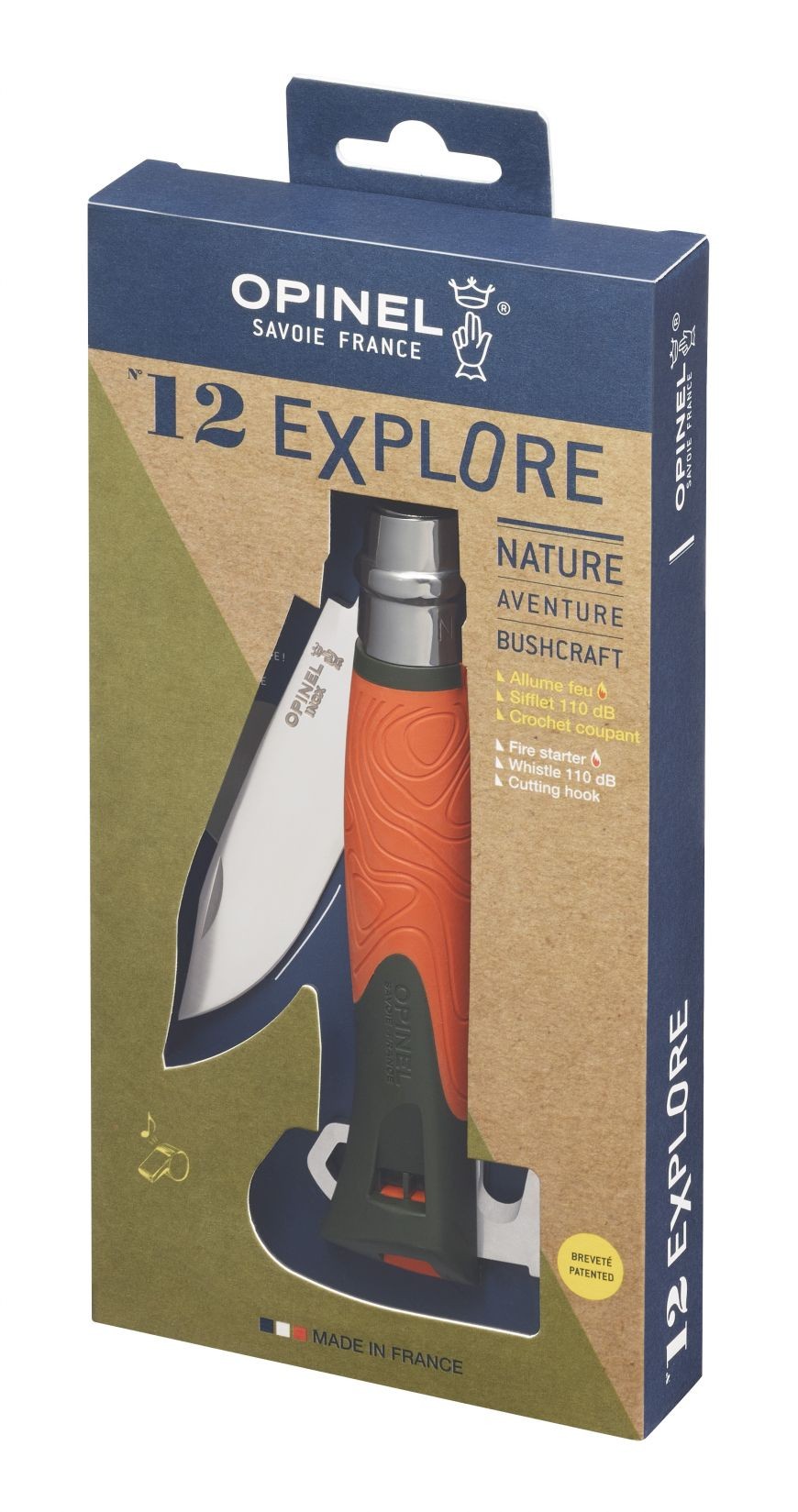 Opinel Explore n° 12 avec allume feu et manche orange