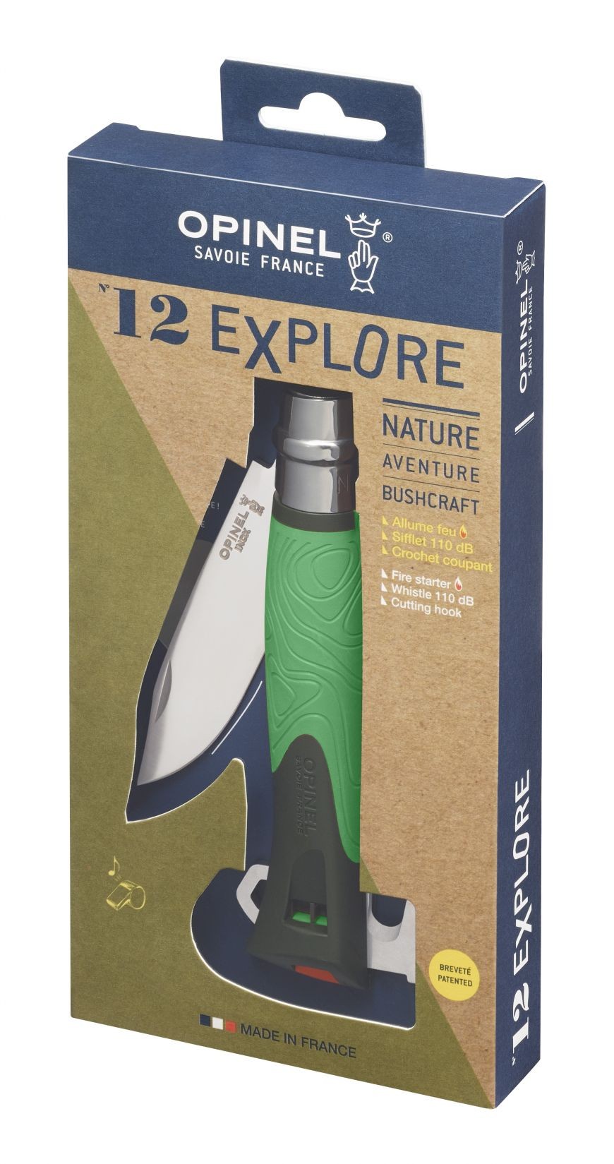 Opinel Explore n° 12 avec allume feu et manche vert