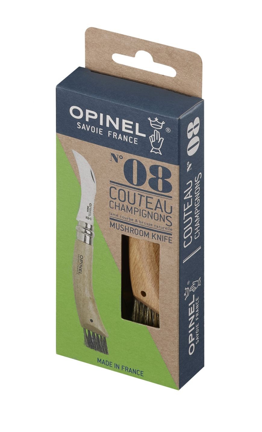 Couteau champignon Opinel 8 avec brosse