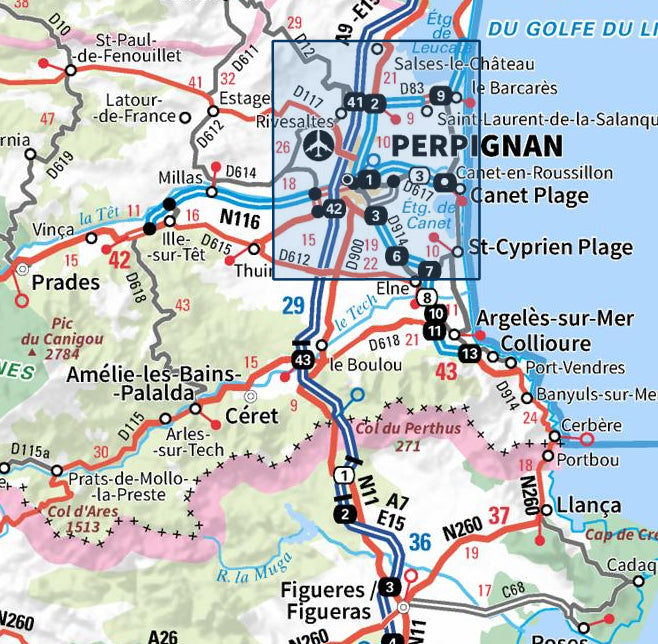 Carte IGN Perpignan plages du roussillon 2548OT série Top 25