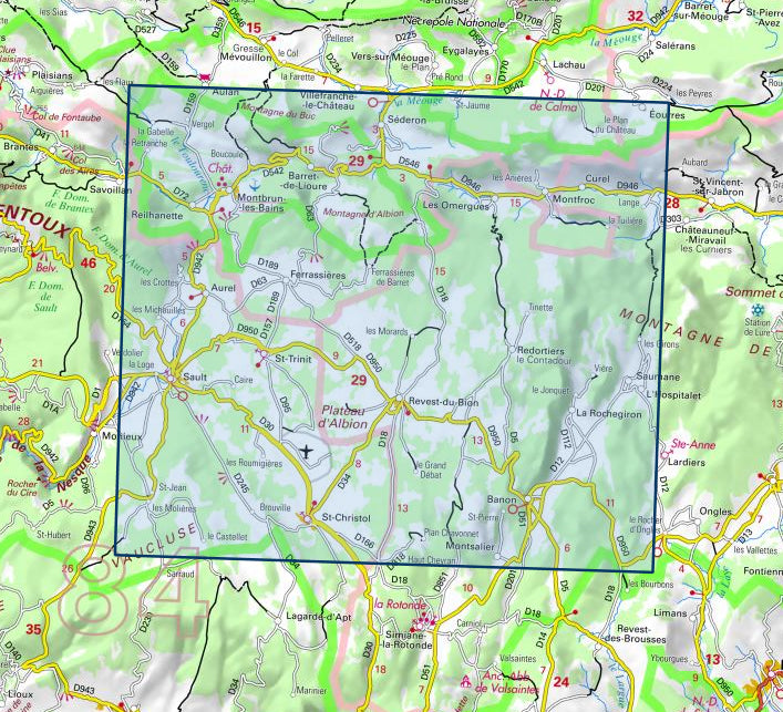 Carte IGN banon sault plateau de saint christol 3240OT série Top 25