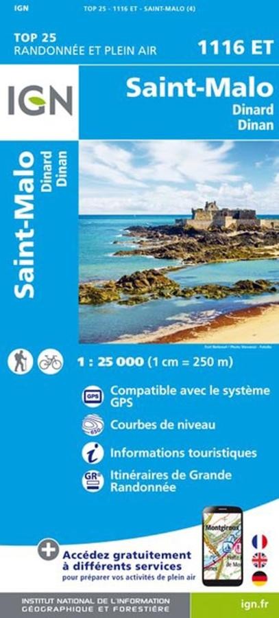 Carte IGN saint malo dinard dinan 1116ET série Top 25