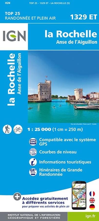 Carte IGN la rochelle Anse de l'Aiguillon 1329ET série Top 25