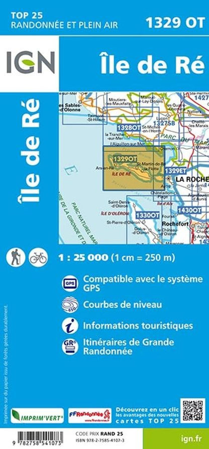 Carte IGN Île de Ré 1329OT série Top 25