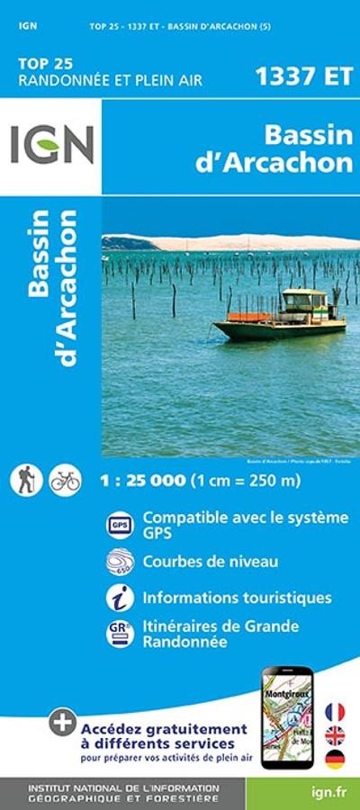 Carte IGN Bassin d'Arcachon 1337ET série Top 25