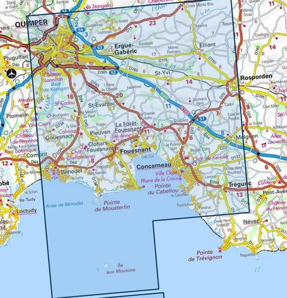 Carte IGN quimper concerneau glenan 0519ET série Top 25