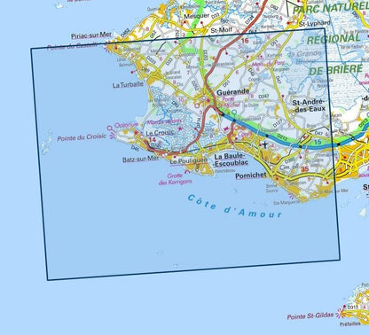 Carte IGN la baule parc de briere 1023OT série Top 25