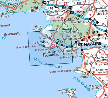 Carte IGN la baule parc de briere 1023OT série Top 25