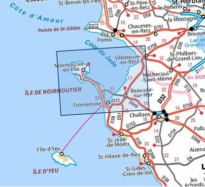 Carte IGN ile noirmoutier beauvoir sur er bourgneuf retz 1125OT série Top 25