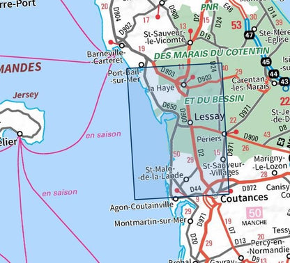 Carte IGN la haye du puits lessay 1212ET série Top 25