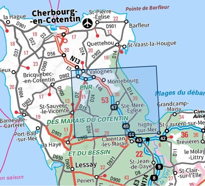 Carte IGN Valognes saintes-mère eglise utah beach 1311OT série Top 25