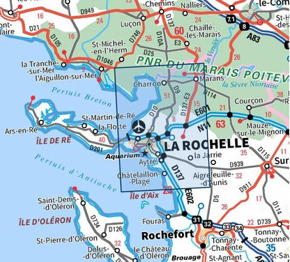 Carte IGN la rochelle Anse de l'Aiguillon 1329ET série Top 25