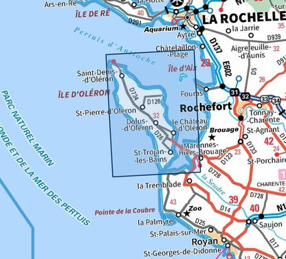 Carte IGN Île d'Oléron et Île d'Aix 1330OT série Top 25