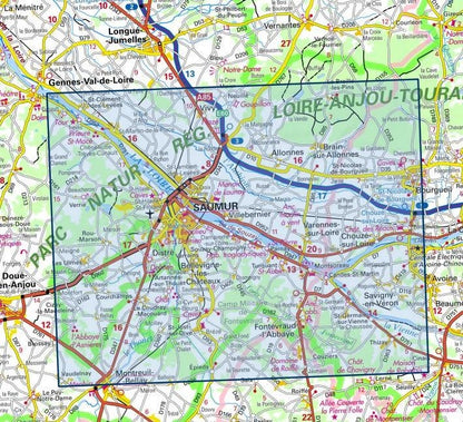 Carte IGN saumur bourgueil fontevraud abbaye 1623ET série Top 25