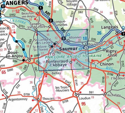 Carte IGN saumur bourgueil fontevraud abbaye 1623ET série Top 25