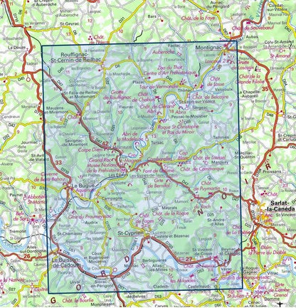 Carte IGN les eyzies vallee dordogne valle vezere 1936ET série Top 25