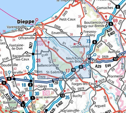 Carte IGN foret eawy neufchatel en bray 2009OT série Top 25