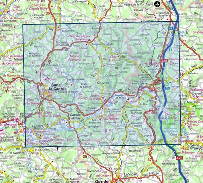 Carte IGN sarlat souillac 2036ET série Top 25