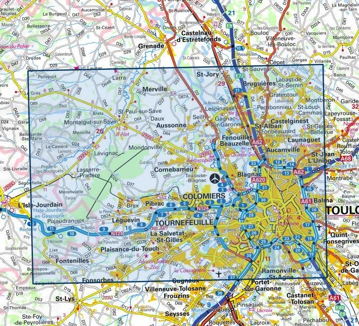 Carte IGN toulouse foret de bouconne 2043ET série Top 25