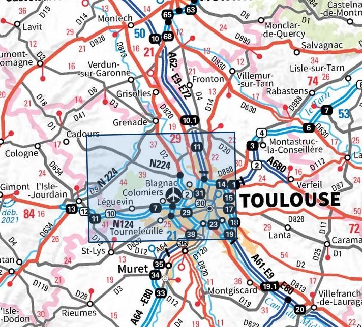 Carte IGN toulouse foret de bouconne 2043ET série Top 25