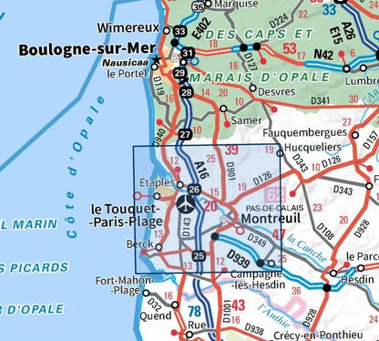 Carte IGN le touquet paris plage berck vallee de la canche 2105ET série Top 25