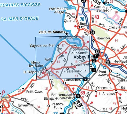 Carte IGN le treport saint valery sur somme 2107OT série Top 25