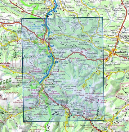 Carte IGN foix tarascon sur ariege parc pyrenees ariegeoise 2147ET série Top 25