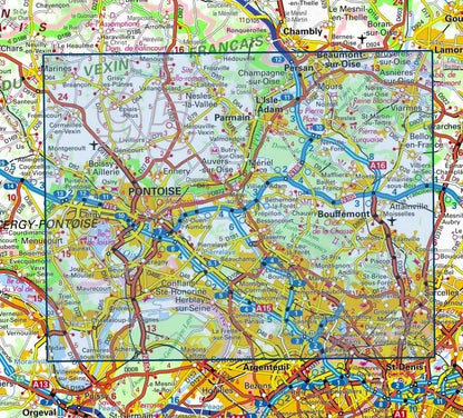 Carte IGN forêt Montmorency isle adam de carnelle 2313OT série Top 25