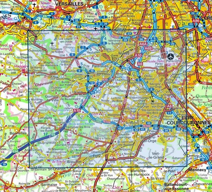 Carte IGN palaiseau arpajon foret de verrieres 2315OT série Top 25