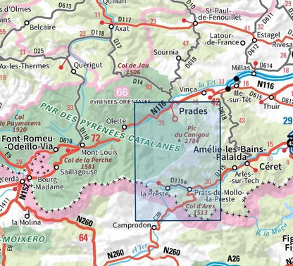 Carte IGN massif du canigou 2349ET série Top 25