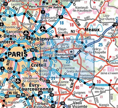 Carte IGN Marne la Vallée forêt Arminvilliers de Ferrieres 2414ET série Top 25