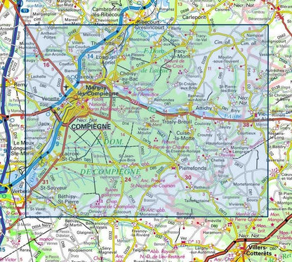 Carte IGN forets de compiegne et de laigue 2511OT série Top 25