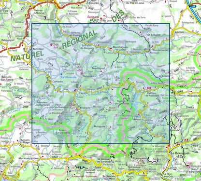 Carte IGN Camarès Avène 2542OT série Top 25