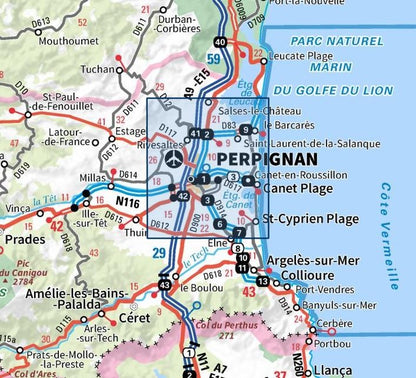 Carte IGN Perpignan plages du roussillon 2548OT série Top 25