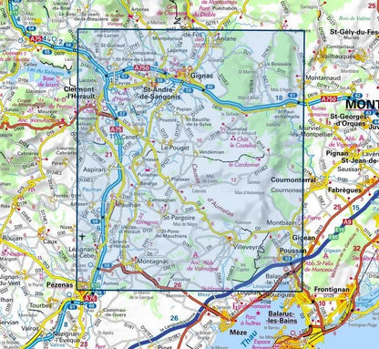 Carte IGN clermont herault 2643ET série Top 25