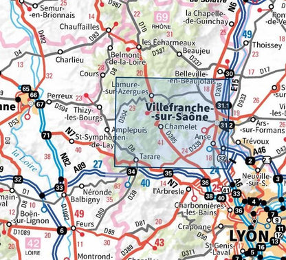 Carte IGN villefranche sur saone valle de azergues 2930ET série Top 25