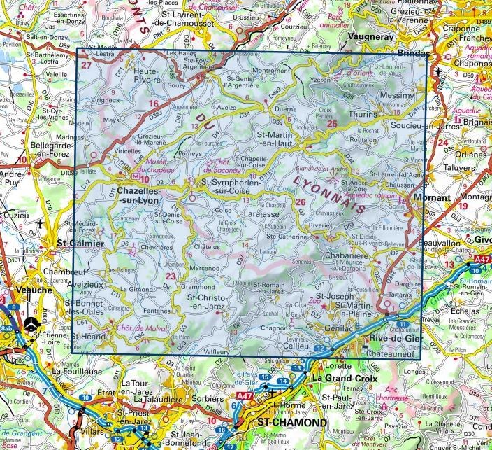 Carte IGN mont du lyonnais 2932ET série Top 25