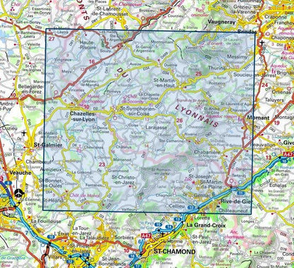 Carte IGN mont du lyonnais 2932ET série Top 25