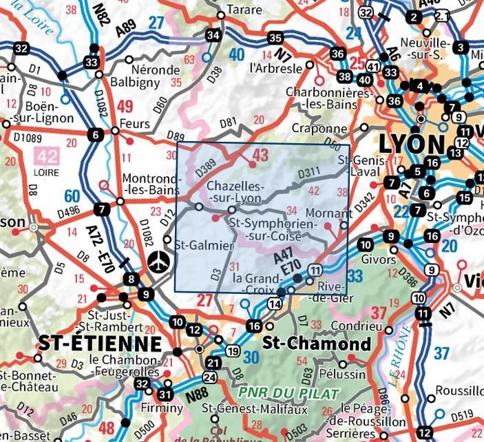 Carte IGN mont du lyonnais 2932ET série Top 25