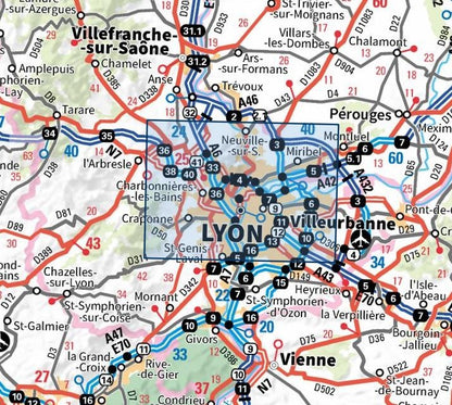 Carte IGN lyon villeurbanne mont or 3031OT série Top 25