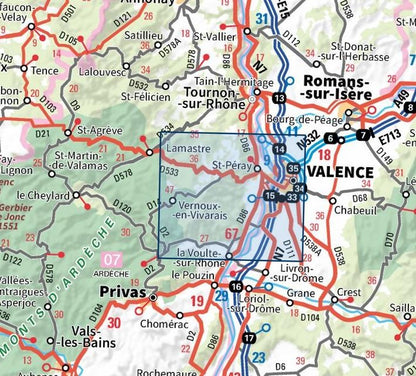 Carte IGN valence corniche de eyrieux 3036OT série Top 25