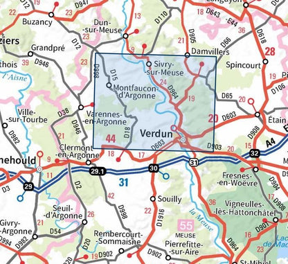 Carte IGN Forets de Verdun 3112ET série Top 25