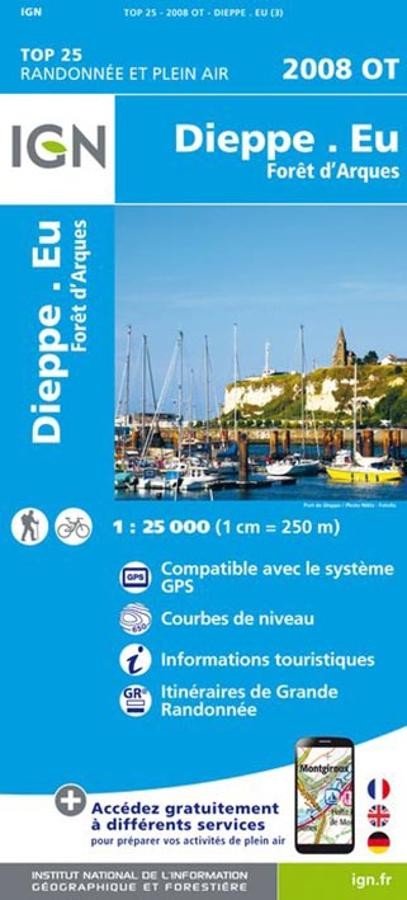 Carte IGN dieppe eu foret arques 2008OT série Top 25