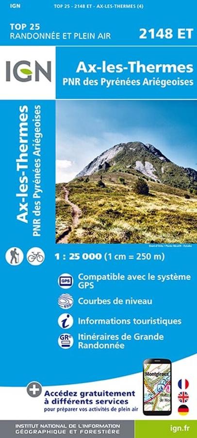 Carte IGN ax les thermes 2148ET série Top 25