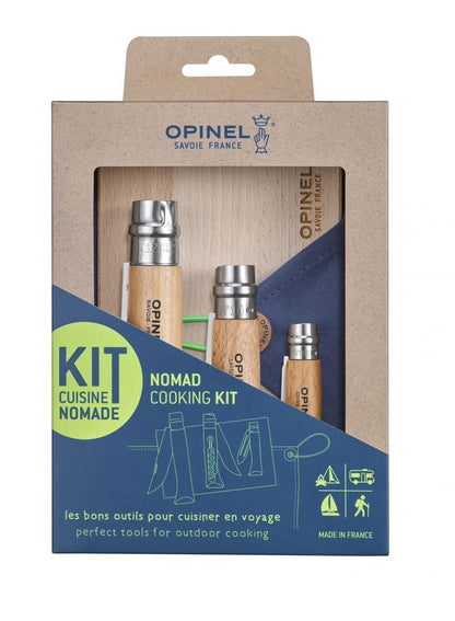 Kit 3 couteaux + planche Opinel Nomade